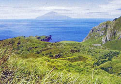 Tristan da Cunha in the distance  from Nightingale Island Postcard ( Pack of 3 )